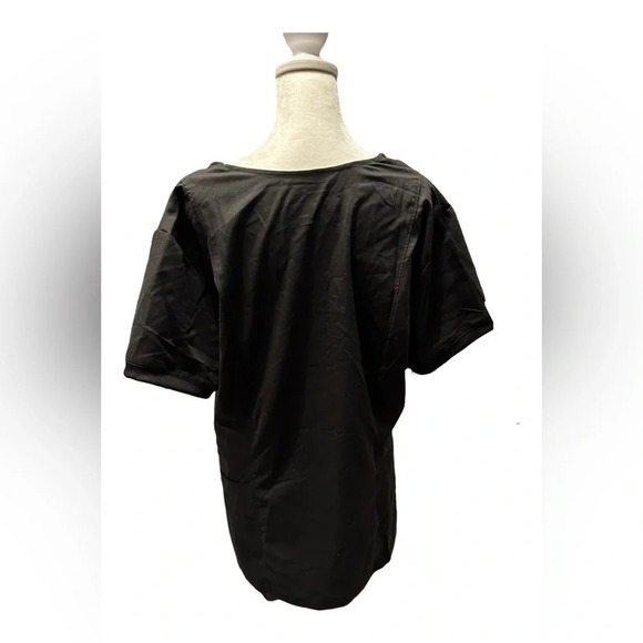 Grey’s Anatomy 4 Pocket Vneck Love Zipper Top Scrub Black Size XL - Picture 3 of 7